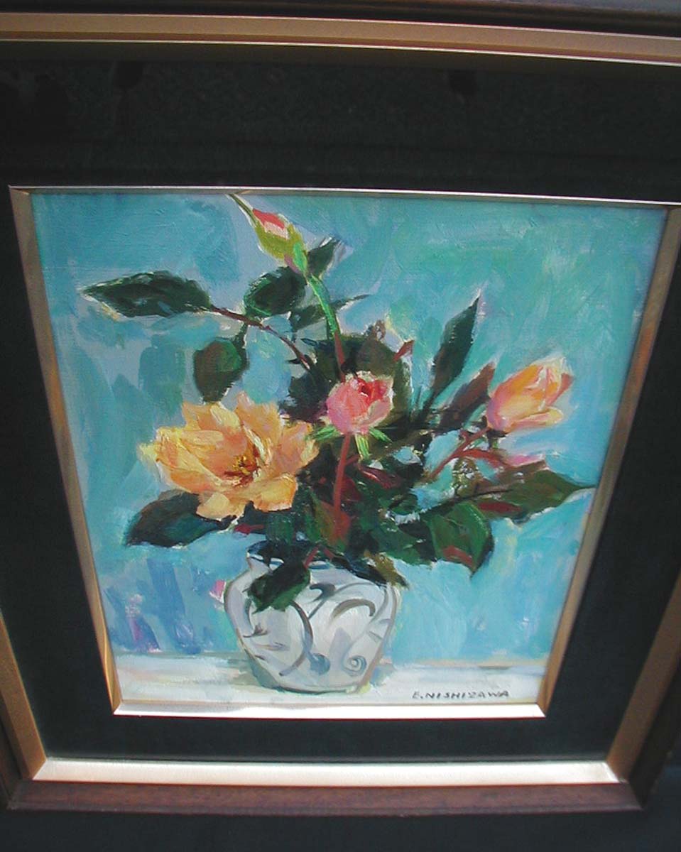 西澤栄一筆 油彩画4号 真作